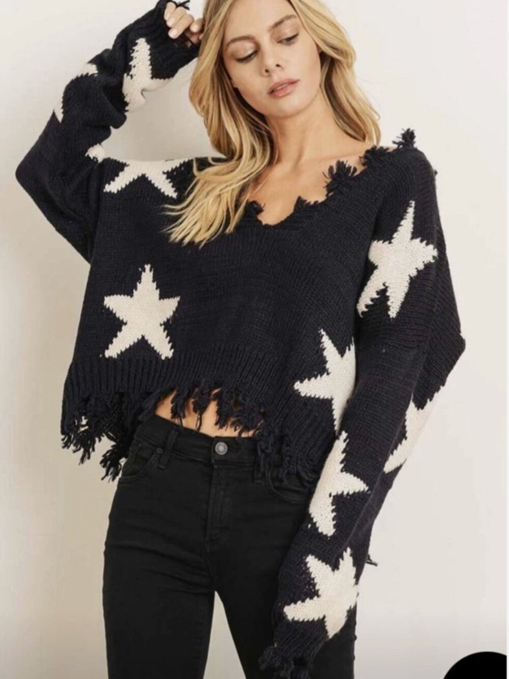 Storia Navy & White Star Sweater